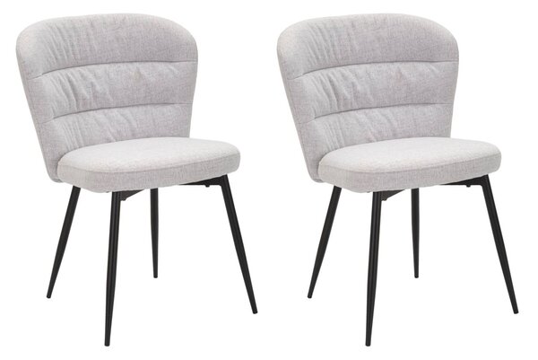 Set 2 Sedie Losanna 58x85x60,5 cm in Tessuto Grigio/Nero