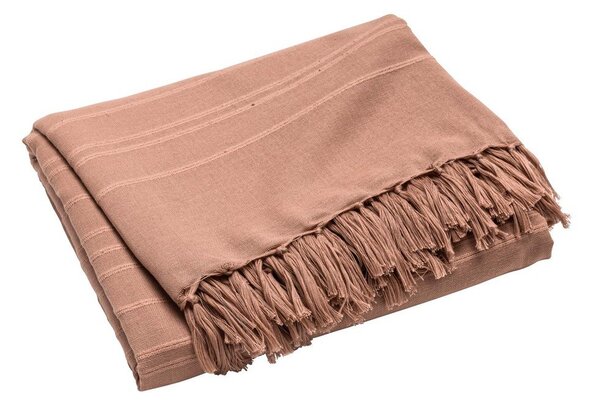 Copriletto color terracotta in cotone 125x150 cm Lilia – douceur d'intérieur