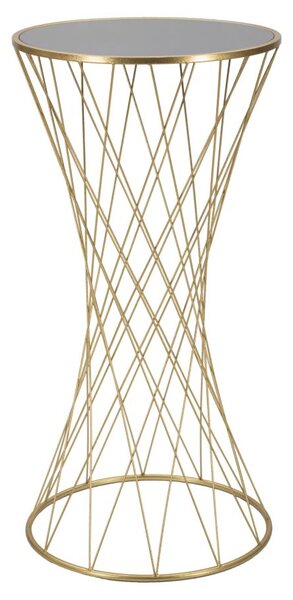 Tavolino Tower New 50x100x50 cm in Ferro e MDF Oro