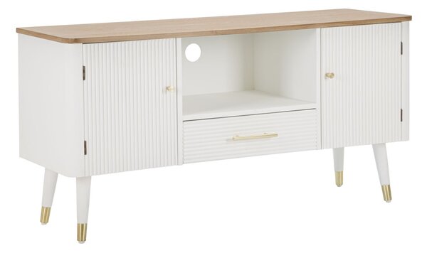 Mobile TV Matera 117x60x40 cm in Legno MDF e Ferro Bianco/Marrone