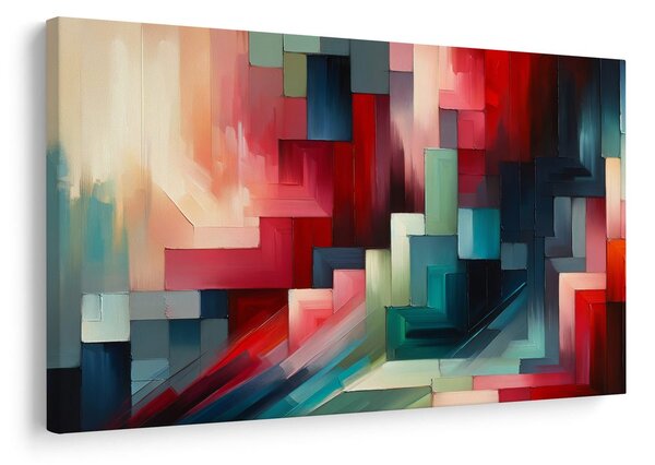 Quadro su tela – Geometria astratta in rosso