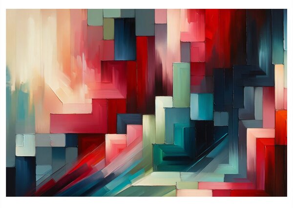 Quadro su tela – Geometria astratta in rosso