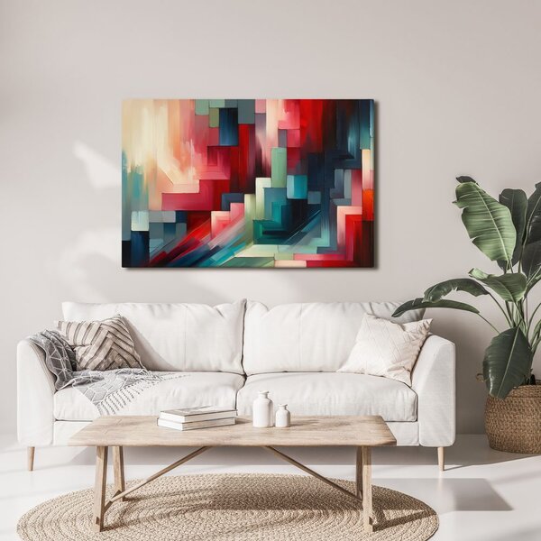 Quadro su tela – Geometria astratta in rosso