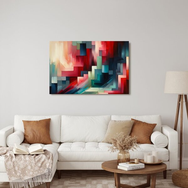 Quadro su tela – Geometria astratta in rosso
