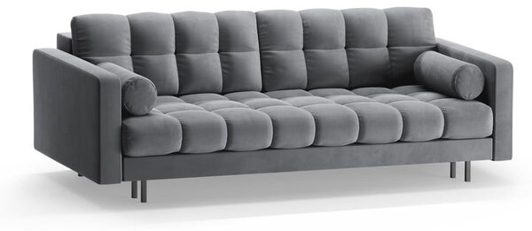 Divano grigio chiaro allungabile/con contenitore con rivestimento in velluto 222 cm Bali – Cosmopolitan Design
