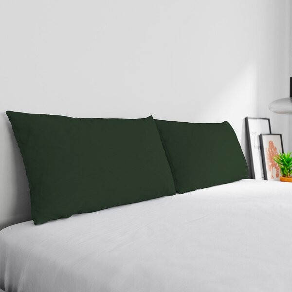 Coppia di Federe 52x82 cm in Cotone Tinta Unita Verde Oliva