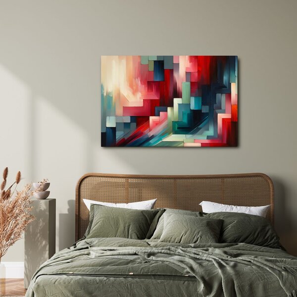 Quadro su tela – Geometria astratta in rosso