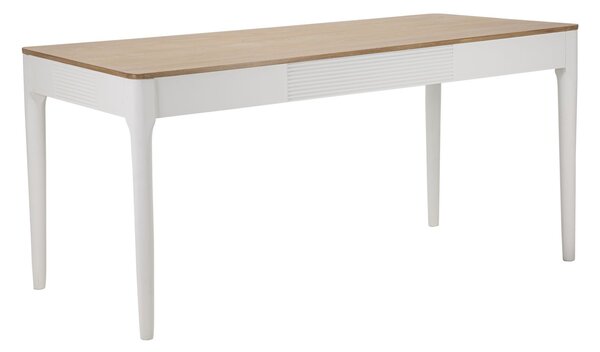 Tavolo da Pranzo Matera 180x80x60 cm in Legno MDF e Ferro Bianco/Marrone