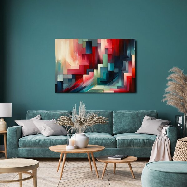 Quadro su tela – Geometria astratta in rosso
