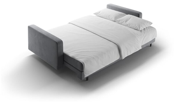 Divano grigio chiaro allungabile/con contenitore con rivestimento in velluto 222 cm Bali – Cosmopolitan Design