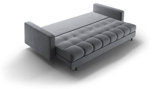 Divano grigio chiaro allungabile/con contenitore con rivestimento in velluto 222 cm Bali – Cosmopolitan Design