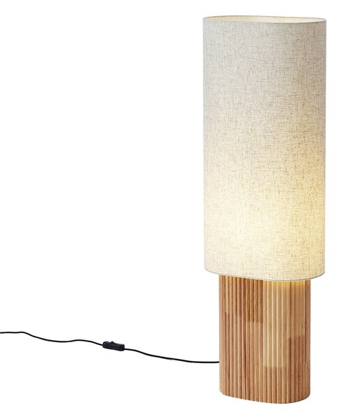 Lampada da terra Japandi in legno con paralume in lino 90cm - Lamel