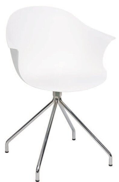 Sedia Moderna 53x61,5x80 cm in Metallo e Polipropilene Bianco