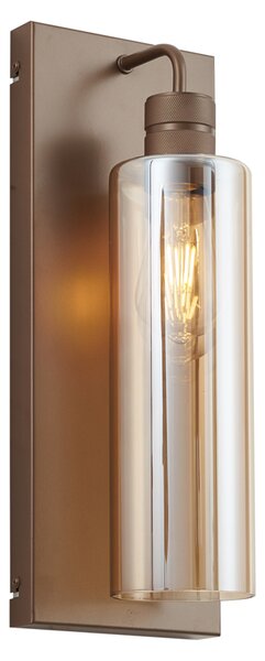 Applique Hotel Chic bronzo scuro con vetro ambrato - Stavelot