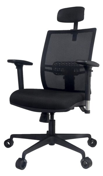Sedia Poltrona Direzionale da Ufficio 67x67x102-125 cm in ABS e Tessuto Nero