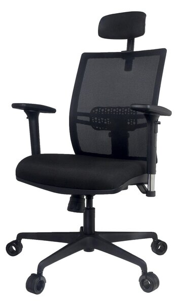 Sedia Poltrona Direzionale da Ufficio 67x67x102-125 cm in ABS e Tessuto Nero