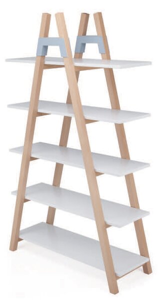 Libreria 5 Ripiani 100x40x170 cm in MDF e Legno Bianco/Faggio