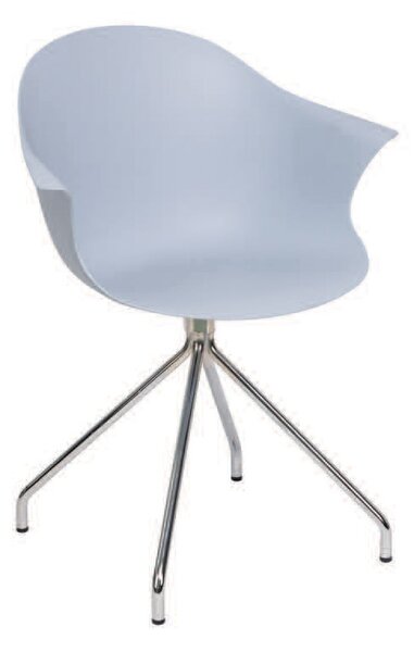 Sedia Moderna 53x61,5x80 cm in Metallo e Polipropilene Blu Avio