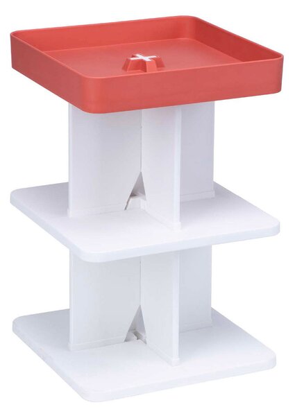 Tavolino Moderno 40x40x60,5 cm in Polipropilene Rigido Rosso