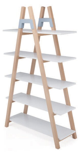 Libreria 5 Ripiani 100x40x170 cm in MDF e Legno Bianco/Faggio