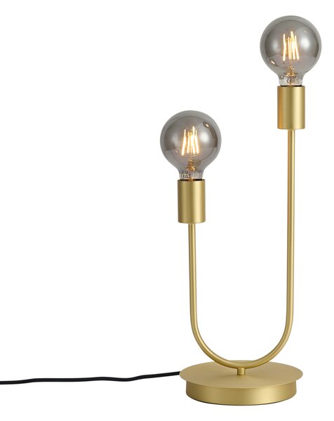 Lampada da tavolo Art Déco ottone 2 luci - Tuning