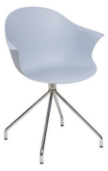 Sedia Moderna 53x61,5x80 cm in Metallo e Polipropilene Blu Avio