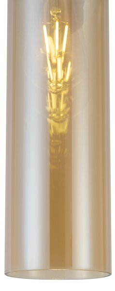 Hotel Chic Pendant Lamp Dark Bronze with Amber Glass - Stavelot