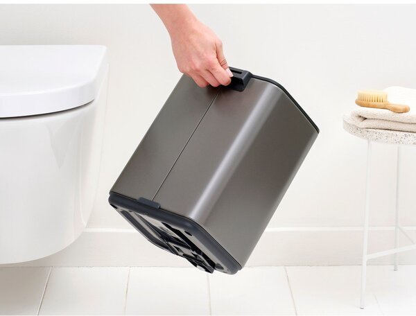 Cestino per la spazzatura grigio in acciaio con pedale 7 l Bo – Brabantia