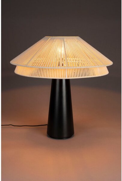 Lampada da tavolo bianca e nera con paralume in tessuto (altezza 62 cm) Elon - Dutchbone