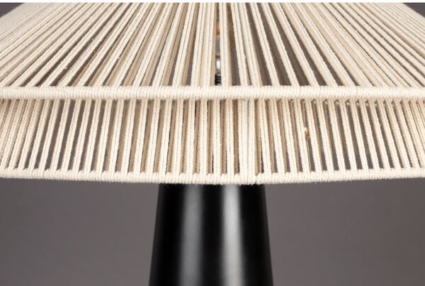 Lampada da tavolo bianca e nera con paralume in tessuto (altezza 62 cm) Elon - Dutchbone