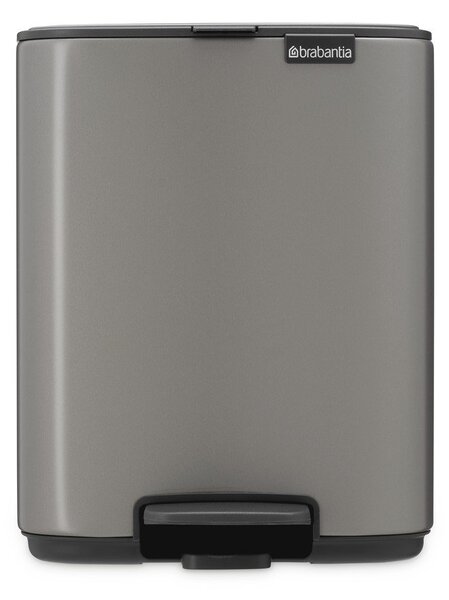 Cestino per la spazzatura grigio in acciaio con pedale 7 l Bo – Brabantia
