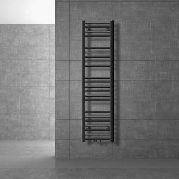 LuxeBath radiatore bagno Sahara, 300x1400 mm, antracite, diritto con attacco centrale, senza elemento riscaldante