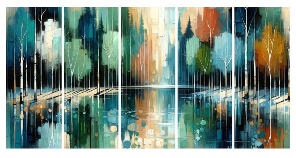 Quadro su tela – Armonia colorata del bosco