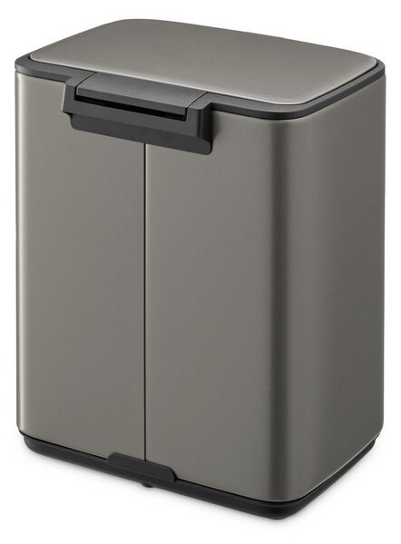 Cestino per la spazzatura grigio in acciaio con pedale 7 l Bo – Brabantia
