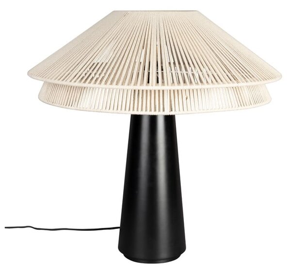 Lampada da tavolo bianca e nera con paralume in tessuto (altezza 62 cm) Elon - Dutchbone