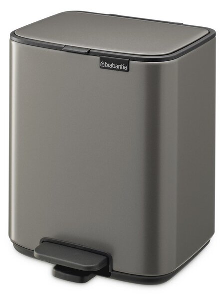 Cestino per la spazzatura grigio in acciaio con pedale 7 l Bo – Brabantia