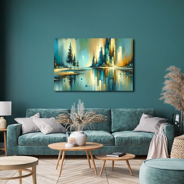 Quadro su tela – Paesaggio urbano riflesso