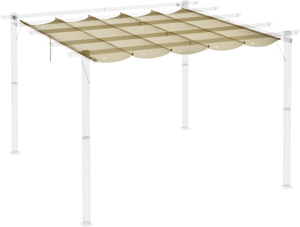 VivaGarden Copertura Pergola 4x3 m in Poliestere Traspirante Beige con 10 Fori di Drenaggio