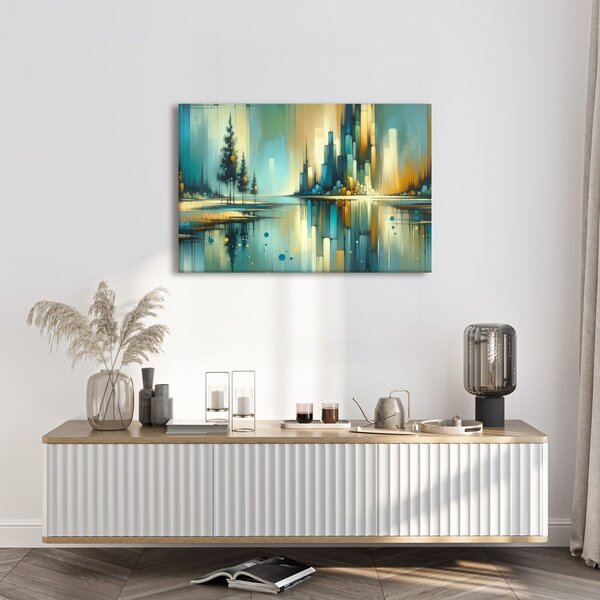 Quadro su tela – Paesaggio urbano riflesso