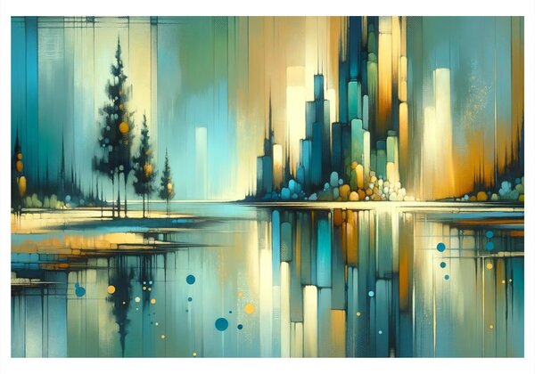 Quadro su tela – Paesaggio urbano riflesso