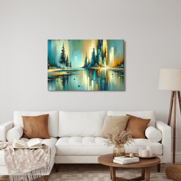 Quadro su tela – Paesaggio urbano riflesso