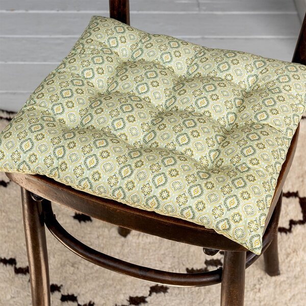 Cuscino per sedia in cotone 37x37 cm Blockprint – Rex London