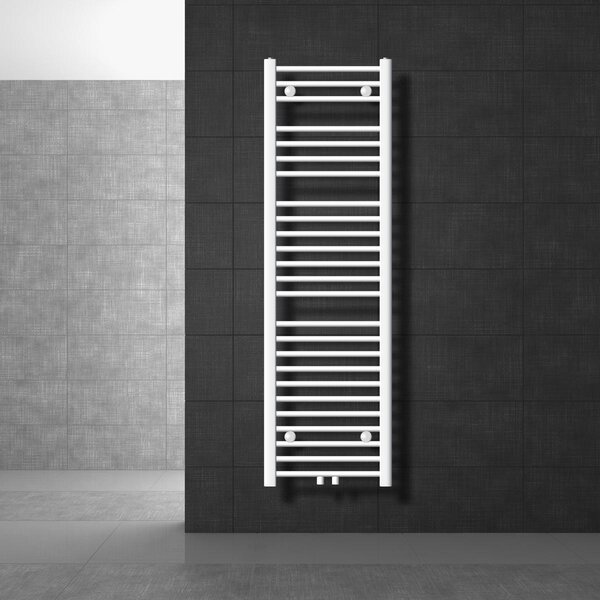 LuxeBath radiatore per bagno Sahara, 400x1500 mm, bianco, diritto con attacco centrale, senza elemento riscaldante
