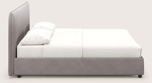 Nina letto contenitore dal design minimal in microfibra effetto pelle
