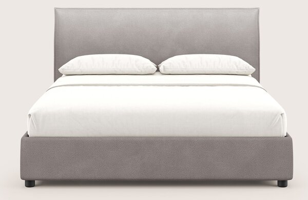Nina letto contenitore dal design minimal in microfibra effetto pelle
