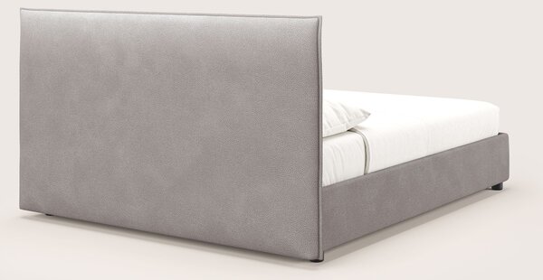 Nina letto contenitore dal design minimal in microfibra effetto pelle