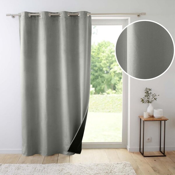 Tenda termoisolante grigia in velluto 140x260 cm Polarchic – douceur d'intérieur