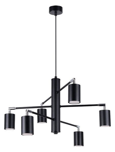 Lampadario nero in metallo Virta – Sollux