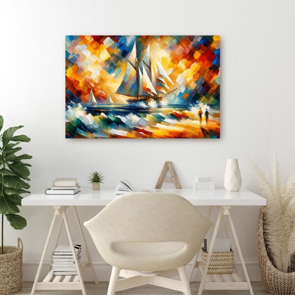 Quadro su tela – Veliero al tramonto