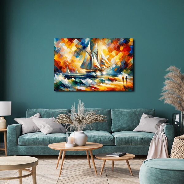 Quadro su tela – Veliero al tramonto